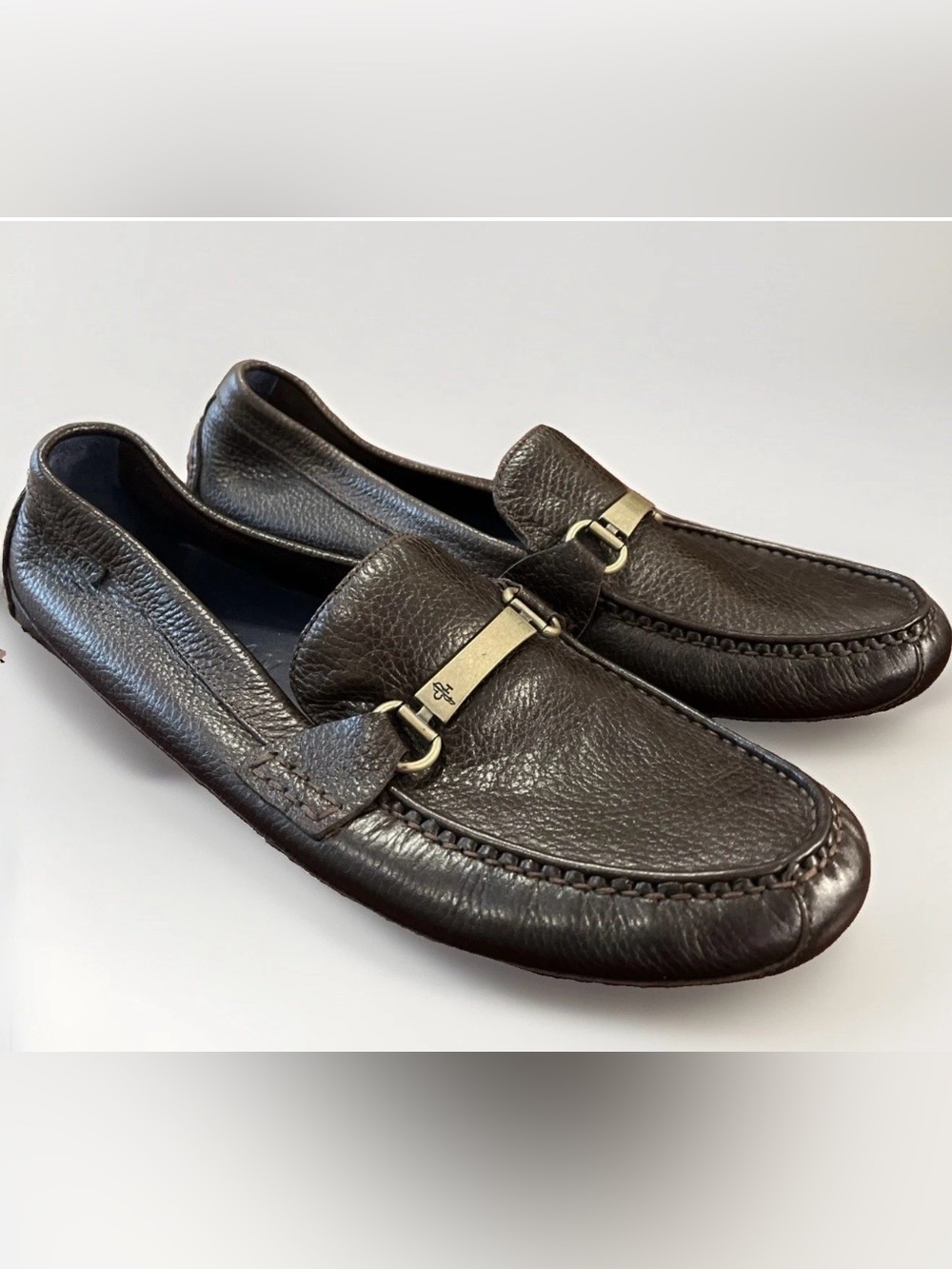 COLE HAAN MOCCASINS MENS LEATHER LOAFER SHOES DARK BROWN Sz 10.5